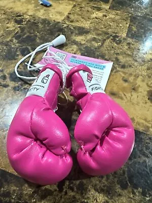 Fighting Pretty Mini BOXING GLOVES 3.5 Inch New Hang From Car Mirror Pink • $4.99