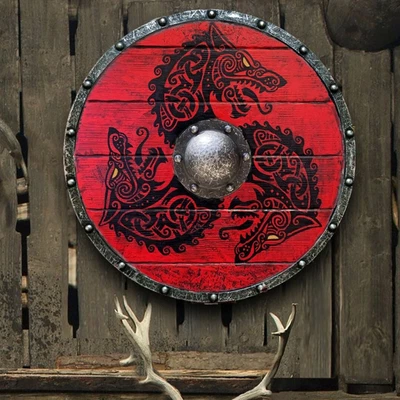 £21.60 • Buy Medieval Eivor Valhalla Raven Viking Battle Shield Dragon Pattern Props Decor UK