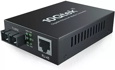 Gigabit Ethernet Media Converter Single Mode Dual SC Fiber To RJ45 1310-nm 20 KM • $20.79