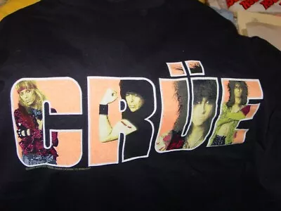 MOTLEY CRUE KICK START VINTAGE 1980's CONCERT TOUR T Shirt NOS Black SIZE L • $205.07