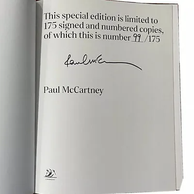 $38.37 • Buy Paul McCartney Signed Book Beatles Lyrics 1956 To The Present Limited #99 Of 175