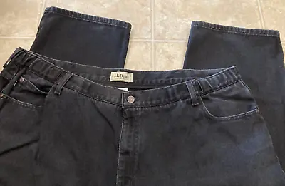 L.L. Bean Men's 46x33 Comfort Waist Stretch 100% Cotton Black Denim Jeans • $23