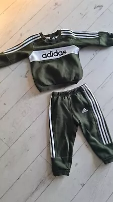 Kids Adidas Khaki Tracksuit 12-18 Mths • £9