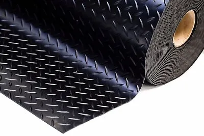 Best DIAMOND Checker Plate Studded Garage Van Taxi Rubber Flooring Matting 1.5m • £1.99