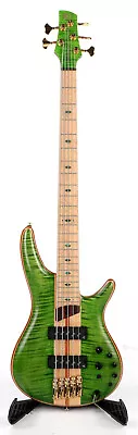 Ibanez Premium SR5FMDX 5-string Electric Bass Guitar W/ Bag - Emerald - HS Crack • $565