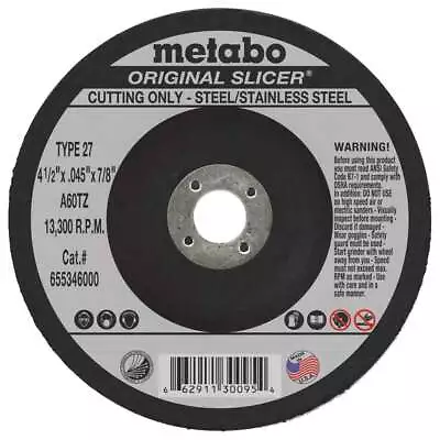 Metabo 655346000 4.5  X .045 X 7/8 Original Slicer A60TZ 50 Pack • $81.99