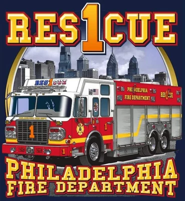 $26.95 • Buy Philadelphia Rescue 1 NEW Black Fire Tee Shirt