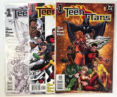 Teen Titans #1 3 Variant Comic Lot DC 2003 1A & 1B Michael Turner Sketch 4Th Prt • $45