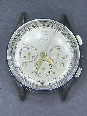 Vintage 1940’s Tissot Chronograph Lemania Ch27 Crown Missing Parts Or Repair. • $500