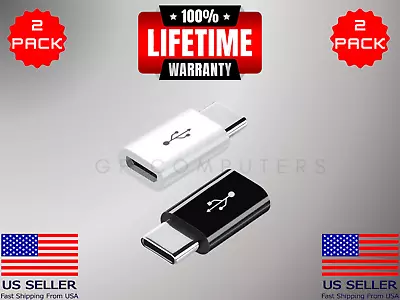 2 Micro USB Female To Type C Male Adapter Converter Micro-B To USB-C Connector • $2.98