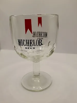 Vintage 1970's Michelob Beer Thumbprint Large Goblet Stem Glass Logo • $5.97