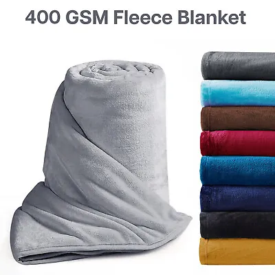 £15.80 • Buy Large Fleece Blanket Throw Light Weight Faux Soft Warm Sofa Bed Double King Size