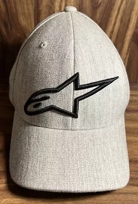 Alpinestars Gray Flexfit Hat Size S/M Fitted Biker Motocross Motorcycle Racing • $9.56