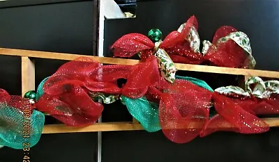 Christmas Mesh Garland Handmade For Fireplace Mantle/Doorway/Stairway 5.5 Feet • $14