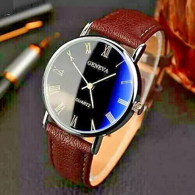 £6.09 • Buy Men's GENEVA Wrist Watches Watch Gents Leather Analogue Quartz Work Fashion Gift