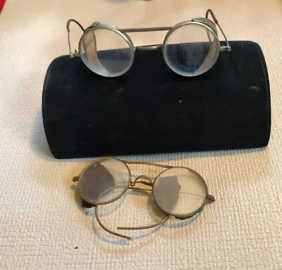VINTAGE Steampunk Safety Motorcycle Goggles Wire Mesh Glasses + Bonus  • $20