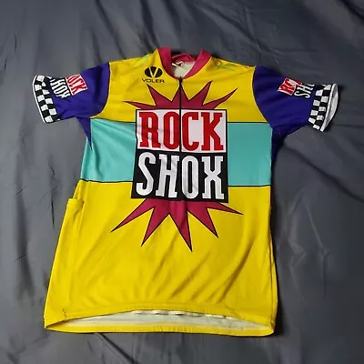 Vintage VOLER 1/4 ZIP BIKE JERSEY ROCK SHOX 90s Mountain Bike Jersey Adult XL • $25