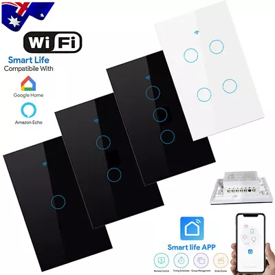 $4.69 • Buy WiFi Switch Smart Home For Alexa Google 1/2/3/4 Gang Touch RF Light Wall Panel