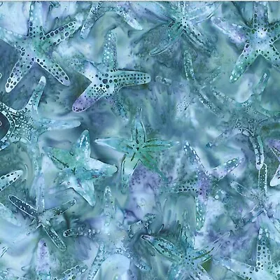 Hoffman - Bali Batik - Jelly Fish By Mckenna Ryan - Starfish - Aquamarine BTY • $12.45