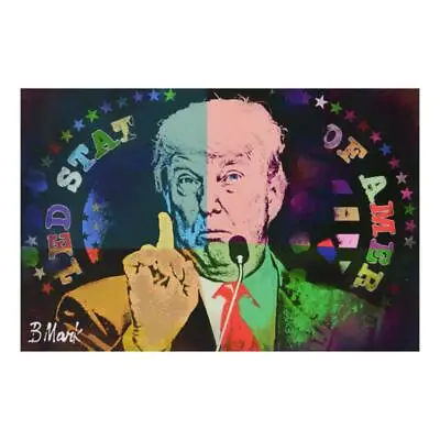 Mark Braver  Trump  One-of-a-Kind Mixed Media Acrylic On Canvas Hand Signed LOA • $518.44