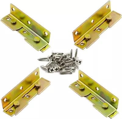 Luomorgo 4 Sets Bed Rail Brackets Non-Mortise Bed Rail Fittings Bed Frame Brack • $11.83