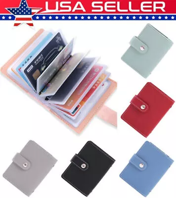 RFID Blocking ID Credit Card Holder 26 Cards Slim PU Leather Pocker Case Wallet • $3.99