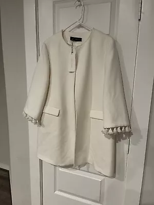 NWT ZARA $129 Tassel 3/4 Jacket Coat Size XL • $65