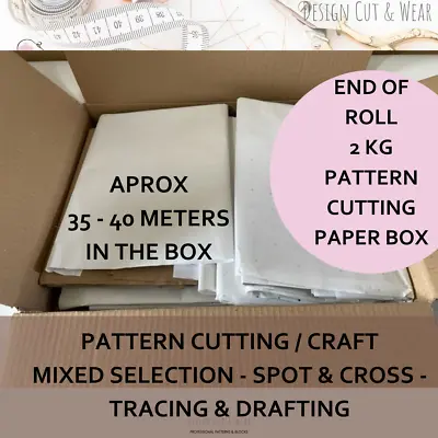 £18.99 • Buy End Of Roll 2kg Pattern Cutting Paper Selection - Spot & Cross -plain & Drafting