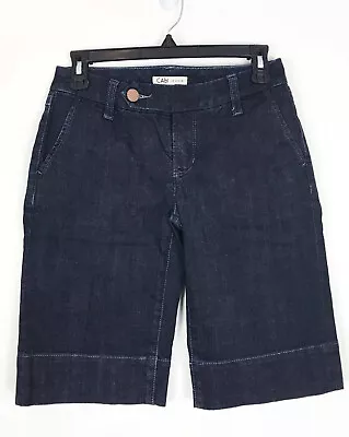 Cabi Women’s Jean Shorts Size 0 #891 Lou Bermuda Cuff Dark Wash Flapper Pockets • $20.99