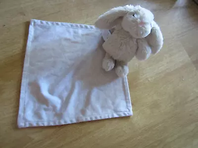 Primark Grey Bunny Rabbit  Baby Comforter Grey Stripe & Rabbit Outline Print • £6.33