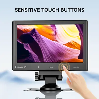 Eyoyo 7''Monitor 1024x600 16:9 LCD HDMI Monitor With Remote Control & Speaker • £51.88