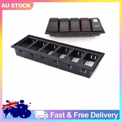 Convenient 6 Gang Rocker Switch Panel Holder Black Plastic Construction New • $24.18