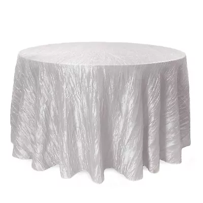 Crinkle Taffeta Tablecloth For Round Tables Crushed Table Cloths For Weddings • $38.74