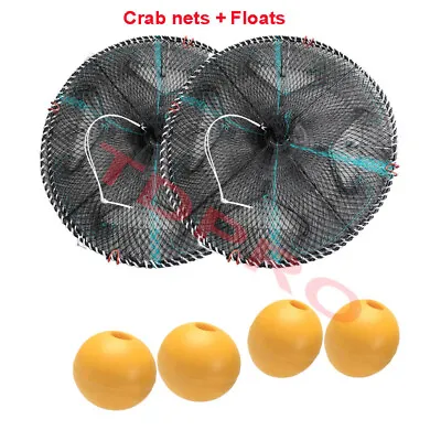 Foldable Shrimp Fish Crab Pot Prawn Crayfish Live Bait Net Fishing Floats Buoys • $156.66
