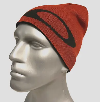 Oakley Beanie Ellipse Iron Red/Blackout Reversible To Black Mens One Size Knit • $30.17