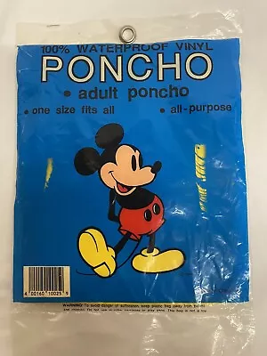 Vintage Disney Poncho Raincoat Walt Disney World Mickey Mouse Magic Kingdom • $12.70