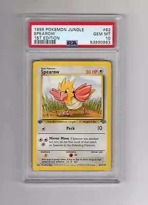 $37.50 • Buy 1999 Pokemon SPEAROW 1st Edition Common Jungle #62 PSA 10 Gem Mint