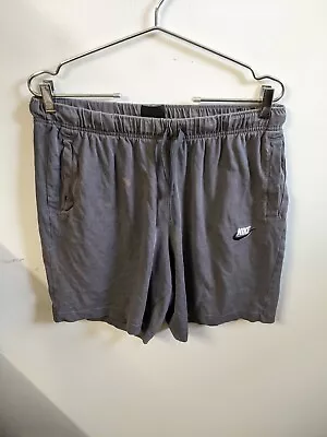 Nike Shorts Mens Large Grey Gray Swoosh Logo Essentials Embroidered Logo • $15