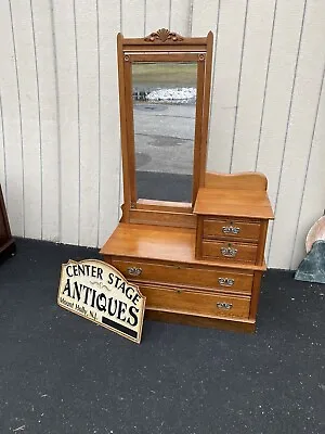 65144 Antique Victorian Oak Dresser Chest With Mirror • $545
