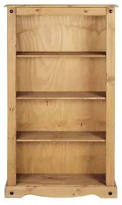 Corona Bookcase Pine Medium - Mexican Solid Wood Living Room • £69.99