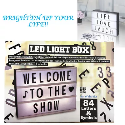 A4 Cinematic LED LightBox Light Message Board Letter 84 Sign Symbol Party Decor • £8.98