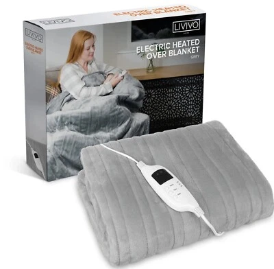 £8 • Buy LUXURIOUS ELECTRIC HEATED THROW SOFT FLEECE GREY OVER BLANKET No Power Supply