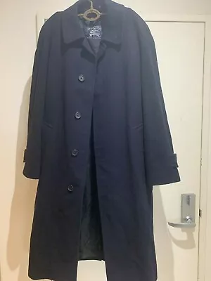 Burberry Trench Coat Men's 48 Wool Exterior With Viscose/Rayon Logo Lining • $700