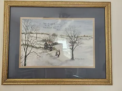 MEMORIES YOU GIVE - PRINT SIGNED D. MORGAN 1998  21 X 27 Framed Gold GORGEOUS • $45