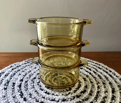 Vintage Mini Yellow Mexican Baking Or Small Casserole Dish Set Of 3 Dishes MCM • $16.90