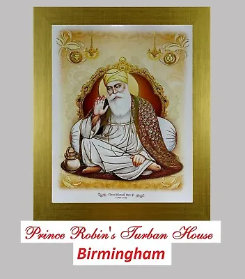 £22.99 • Buy Sikh Gurus Photo Frames In SHINY GOLD Frame Sikh 10 Gurus Picture In 2 BIG SIZES