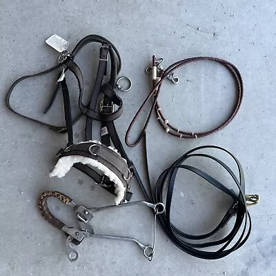 Lot Of  4 Western Tack Items- Hackamore Caveson Reins • $0.99