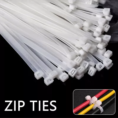 Cable Ties Zip Ties Nylon UV Stabilised Bulk Black&White Cable Ties 100-1000pcs • $11.59