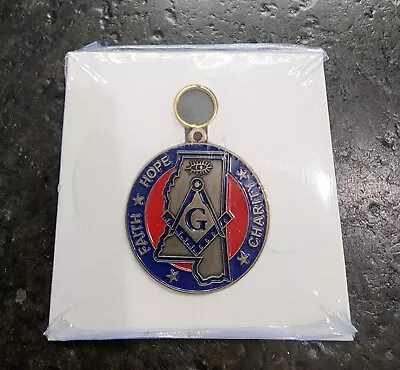 Vintage Freemason Faith Hope Charity Keychain Meridian Mississippi Lodge  • $10