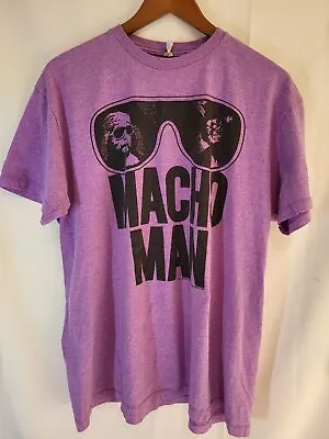 Macho Man Randy Savage Mens Wrestling T-Shirt XL Purple WWE WWF Retro 80s 90s • $27